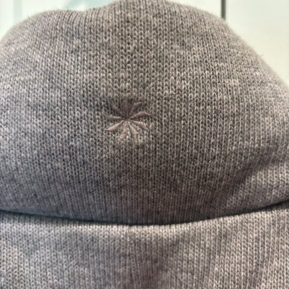 Athleta Gray Insulated Sweater Knit Puffer Vest Medium Funnel Neck Cinch Waist - Picture 6 of 8